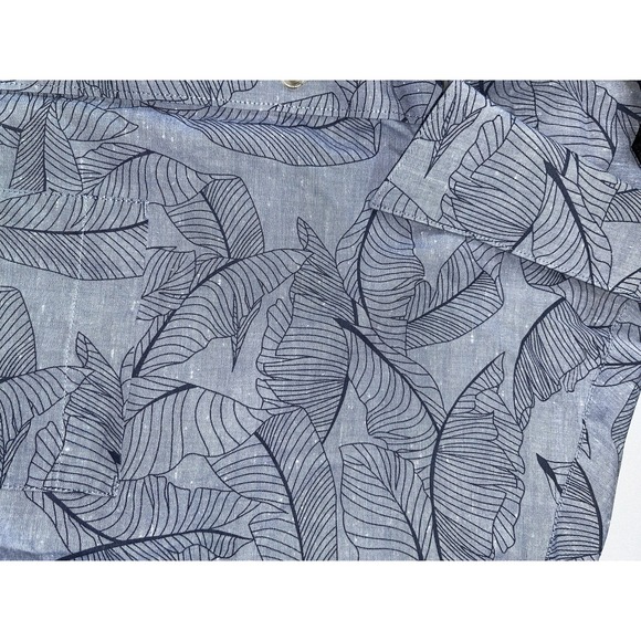 Travis Mathew Hawaiian Floral Shirt Mens Size Xl Short Sleeve Blue Leaves Button - Picture 5 of 10